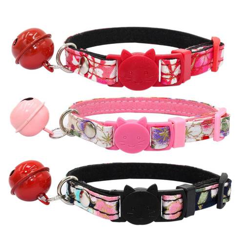1PC Cute Puppy Cat Collar With Bell Safety Kitten