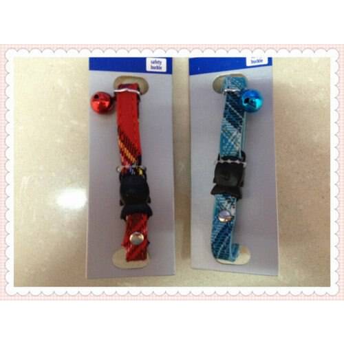 Free shipping,pet produts,cat collar with fish shape saftey buckle,classic check patten,silver bell,50ps/lot