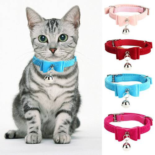 Cat Collar With Bell Bow Collar For Cats Kitten Puppy Leash Collars For Cats Pet Cat Collars Leashes Lead Pet Supplies