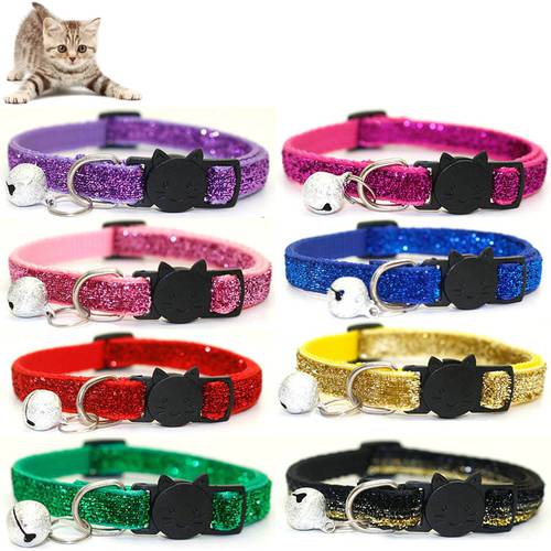 1 Pcs Safety Collar Cats Sparkle Cute Glitter Kittens Adjustable Quick Release Bell