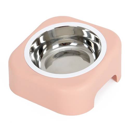 Pet Bowl Pet Food Feeders Stainless Steel Dog Bowl Pet Tableware With Water Cute Pink Green Blue Cat Bowls High Quality Pet Bowl