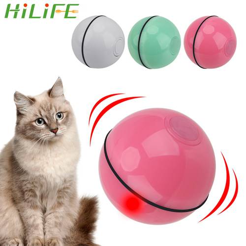 HILIFE Smart Interactive Ball Cat Toy LED Rolling Flash Balls Automatic Rotating Toys For Kitten Dog USB Electric Pet Toy