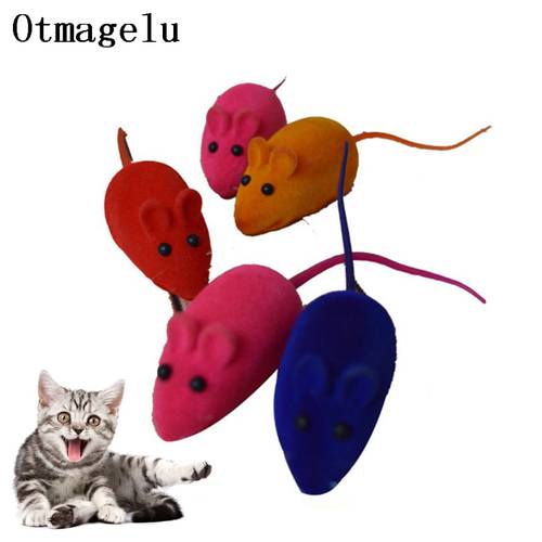 Simulation Mini Soft Fleece False Mouse Cat Dog Toys Feather Funny Playing Training Toys For Cats Puppy Pet Supplies Squeak Toys