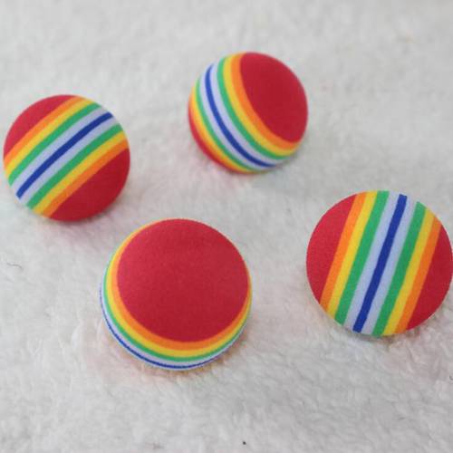 10 pieces/lot Rainbow Interactive Cat Toys Shipping EVA Cat Play And Chewing Ball Cute kitty Training Supplies PTCT-15