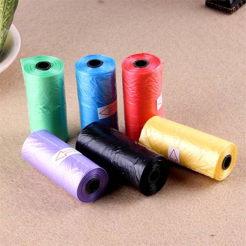 15pcs/Roll Pet Dog Poop Bags Dispenser Collector Garbage Bag Puppy Cat Pooper Scooper Bag Small Roll Outdoor Pets Clean Supplies
