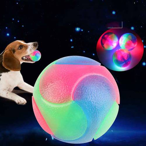 Flashing Toys For PuppiesLuminous Pet Toy Ball Flash Ball Dog Toys Bite Resistant Chihuahua Toy Ball For Dog LED Bite- Resistant