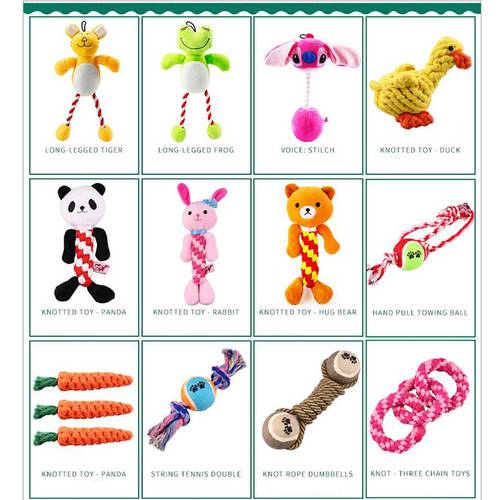 Pet Dog Rope Toy Knot Puppy Chew Teething Toys Durable Teeth Cleaning Pet Palying Ball For Small Medium Large Dogs Training Toy