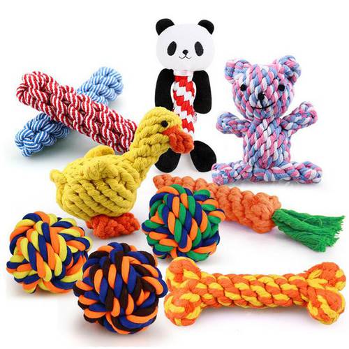 1pc Pet Dog Cat Chew Squeaky knot Toys Vocal Molar Rubber Toy Funny Animal Ball for Puppy Dogs Interactive Training Molar Toy