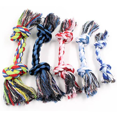 Pet Dog pet toys supplies Cotton Chew rope Knot Dog Durable Braided Bone bites rope 18cm for Small dogs Teddy Toy