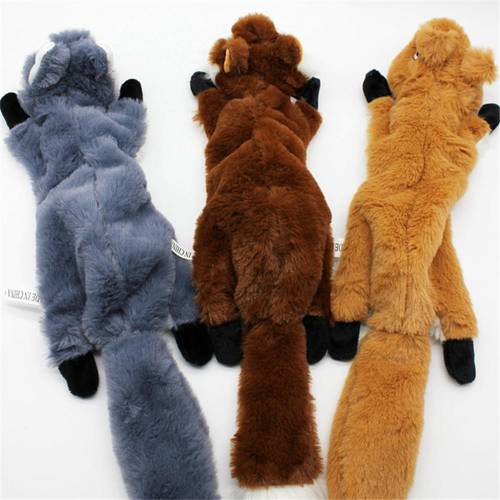 Cute Dog Toys Stuffed Squeaking Animals Pet Toy Plush Fox Honking Squirrel for Dogs Chew Squeaker Pet Supplies