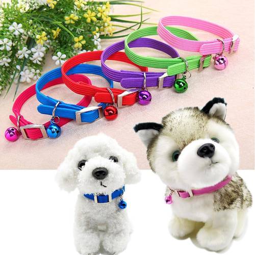 Elastic Pet Cat Puppy Dog Collar Neck With the Bell for Small Chihuahua Pug Teddy 1*30cm Cute Lovely New
