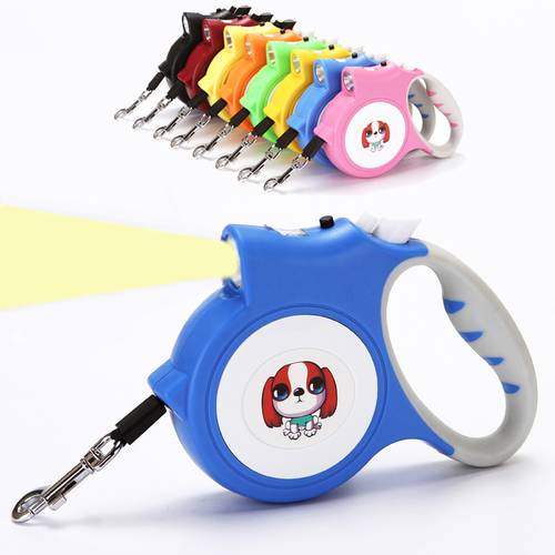 Retractable Dog Leash with LED Flashlight Detachable Dog Puppy Cat Traction Rope Belt Dog Leash For Dogs