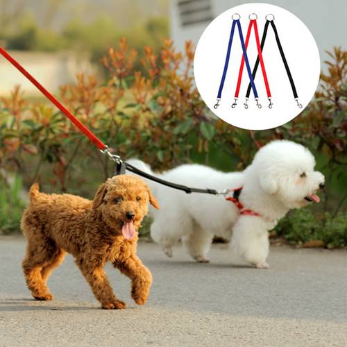 Nylon Dog Double Walking Leashes Couple Puppy Dog 2 Way Collar Leash Pet Traction Lead Rope Belt For Small Dog Accessories