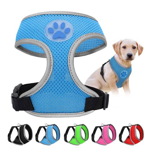 Breathable Mesh Dog Harness Reflective Pet Puppy Harness for Small Dogs Cat Dog Vest Adjustable For Chihuahua Yorkshire S M L