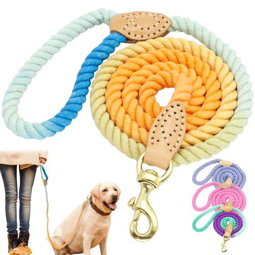 4 Colors Durable Nylon Dog Leash Pet Puppy Walking Training Dog Leash Lead Dogs Leashes Strap Belt Cotton Traction Rope 5ft Long