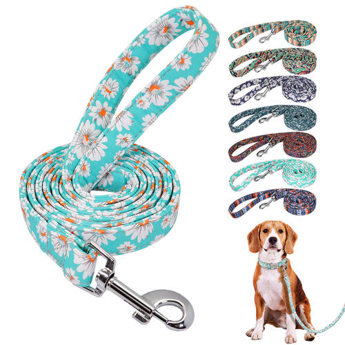 Print Small Dog Leash Nylon Pet Puppy Walking Leash Lead Padded Running Training Leashes Rope 150cm For Small Medium Large Dogs