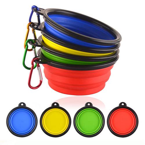2019 New Dog Bowl Portable Foldable Collapsible Silicone Pet Cat Dog Food Water Feeding Travel Bowl shipping
