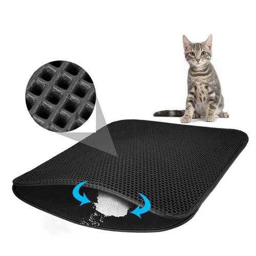 New Waterproof Pet Cat Litter Mat EVA Double Layer Cat Litter Pads Trapper Mat folding Non-slip Pet Litter Mat Cat Supplies