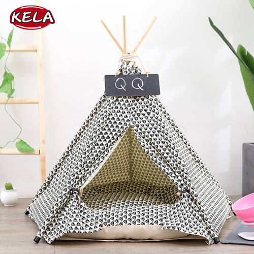 2019 New Cotton Pet Cushion Washable Tent Shape Dog Bed + Tent Kennel Pet Removable Cozy House For Puppy Dogs Cat Small Animals