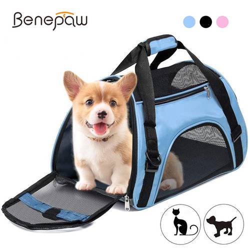 Benepaw Foldable Travel Carrying Dog Bag Ventilated Waterproof Small Medium Dog Carrier Comfortable Durable Pet Transport Cat