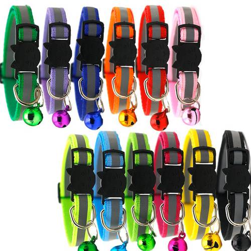 Cat Collars For Puppy Collar Obroze Dla Kota Kat Halsband Collier Pour Chat Reflective Charm And Bell Adjustable Soft Velvet