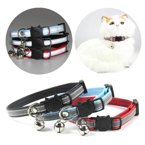 Quick Release Cat Collar With Bell Reflective Safety Puppy Necklace Designer Breakaway Collars for Cat Kitten Accessories Lot