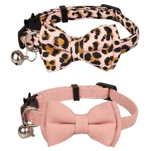 Cats Collar Breakaway with Bell Bowtie Basic Solid Color Cat Collars with Quick Release Buckle Simple and Classic Pattern