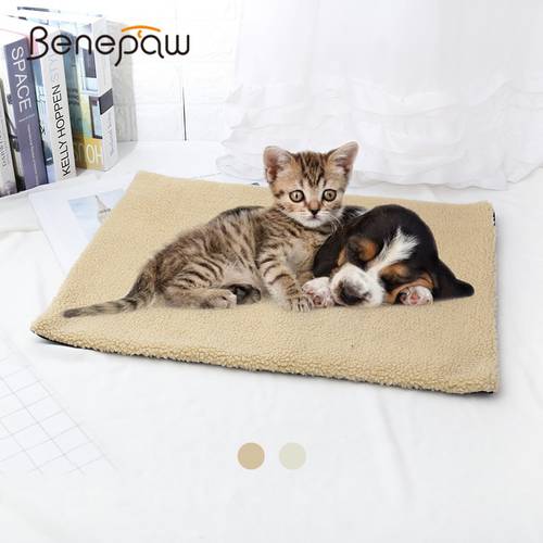Benepaw Winter Thermo-reflective Cat Mat Warm Fleece Sleep Pet Cat Beds Mats Puppy Kitten Snooze Pad With Non-slip Bottom