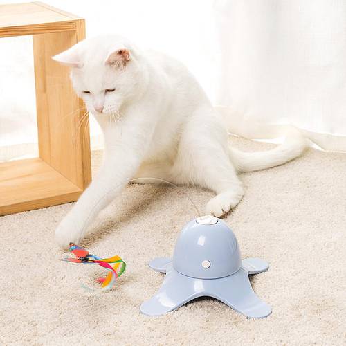 Electronic Pet Cat Toy Smart Automatic Funny Cat Exercise Toy Cat Rotating Ball Kitten Toys Butterfly Cat Stick Interactive Toy