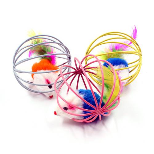 Plush Mouse Ball Interactive Cat Toy Funny Feather Cat Toy Pet Training Supplies Mouse Ball Cat Toys Interactive Relieve Boredom