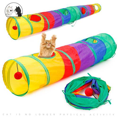 Funny Cat Tunnel Pet Tube Collapsible Play Interactive Toy Indoor Outdoor Kitty Puppy for Puzzle Exercising Hiding Training Cave