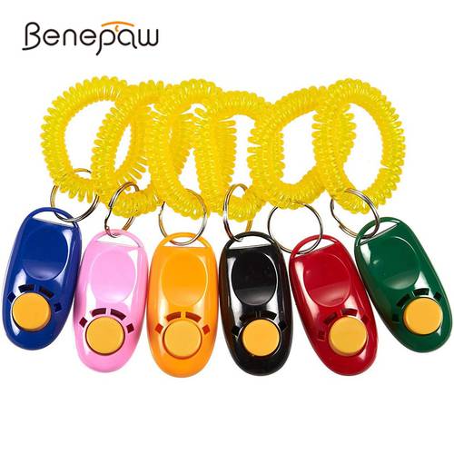 Benepaw Effective Portable Dog Clicker With Elastic Wrist Band Comfortable Big Button Loud Sound Pet Training Easy To Use