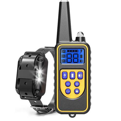 Electric Dog Training Collar 800m Pet Remote Control Waterproof Rechargeable with LCD Display for All Size Shock Vibration Sound
