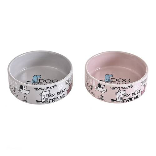 Pet Feeders English Cartoon Pattern High Quality Thick Non-slip Ceramics Bowls for Dogs and Cats Pet Supplies Accessories