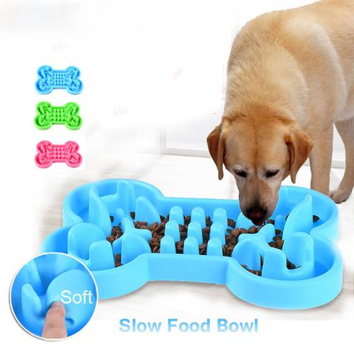 Pet Dog Bowl Healthy Soft Rubber Slow Food Feeder Anti Choke Travel Bowl For Cat Dog Food Feeding