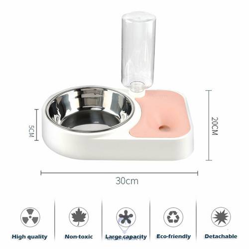 2 In 1 Automatic Pet Feeder with Water Dispenser Dual Use Detachable Easy Clean Non Spill Dog Bowls Universal Pet Feeder