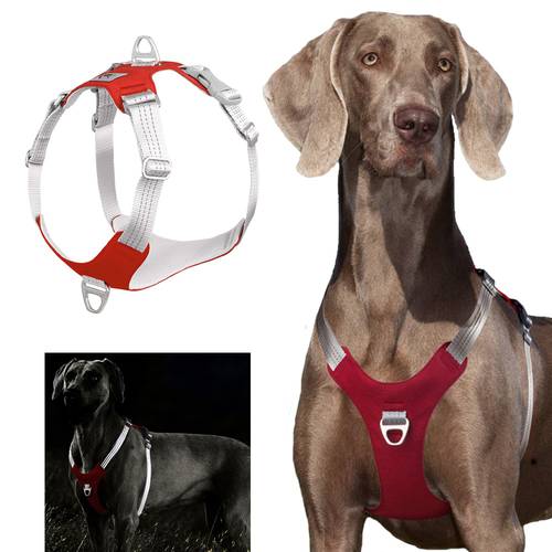 Pet Dog Harness No Pull Reflective Soft Breathable Dog Harness for Small Medium Large Dogs Nylon Pet Training Harness Adjustable