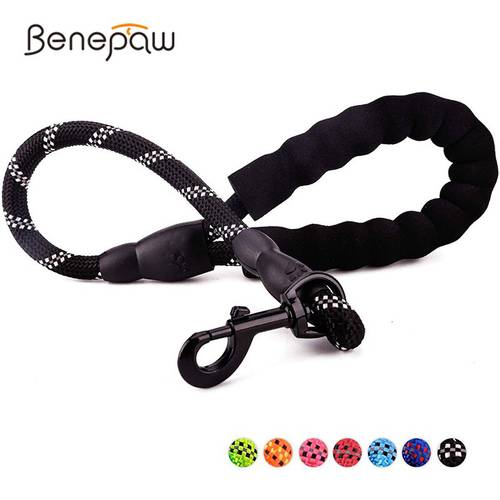 Benepaw Padded Strong Short Dog Leash Training Reflective No Tangle Comfortable Guide Dog Pet Leash Leads Rope Easy Control
