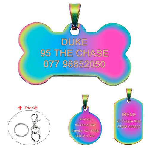Custom Dog Cat ID Tag Stainless Steel Personalized Military Dog Tags Engraved Pet Name Plate Pet Accessories