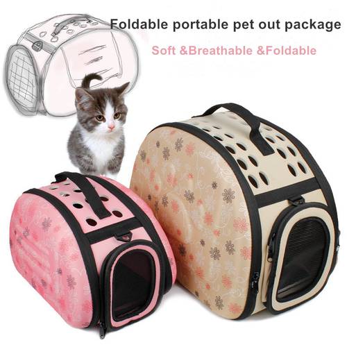 Dog Carrier Bag Portable Cat Handbag Foldable Travel Pet Bag Puppy Carrying Mesh Shoulder Dog Bag S/M/L