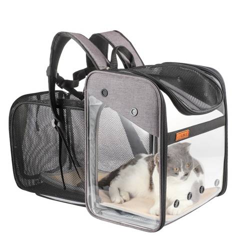 Expandable Pet Cat Carrier Backpack Dog Transparent Bag PVC Capsule Cat Bag Travelling Portable Bag Folding Cats Shoulder Bags