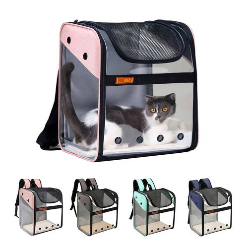 1.6kg Pet Backpack Cat Dog Carrier Outdoor PVC Breathable Space Travel Bag Foldable Cat Transporter Shoulder