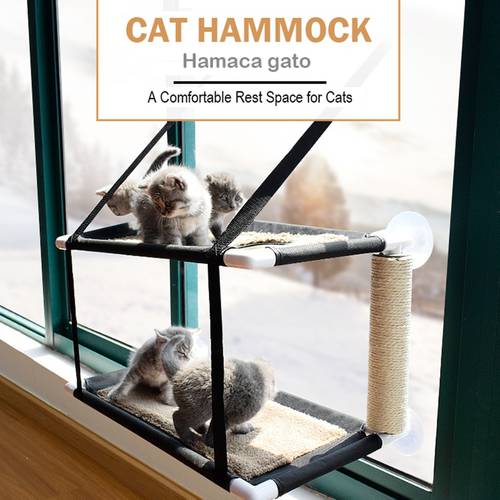 Cat Window Bed Cat Hammock Pet Waterproof Fabric Cat Bed Cat Climbing Sleeping Mattress Single Layer Double Bearing 20kg