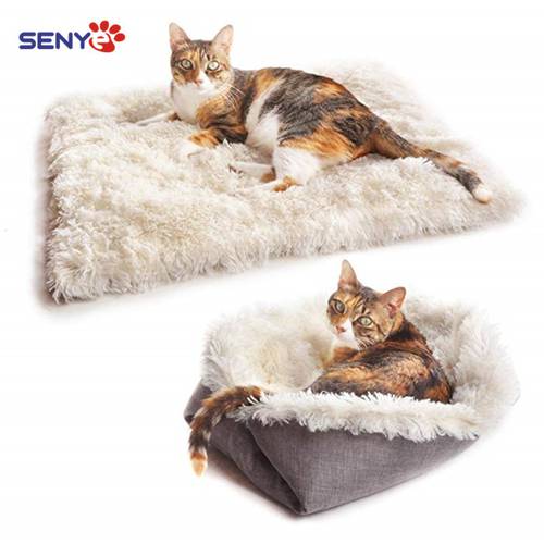 Foldable Cat Bed Rest Dog Blanket Winter Double use of pet bed matCushion Hondenmand Plush Soft Square Plush Puppy Cat Bed Mats