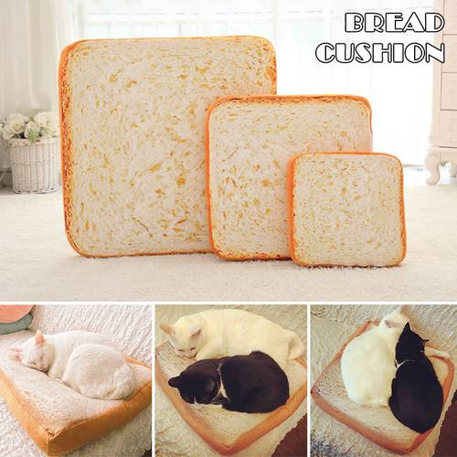 Bread Cats Bed Toast Bread Slice Style Pet Mats Cushion Soft Warm Mattress Bed for Cats Dogs GQ