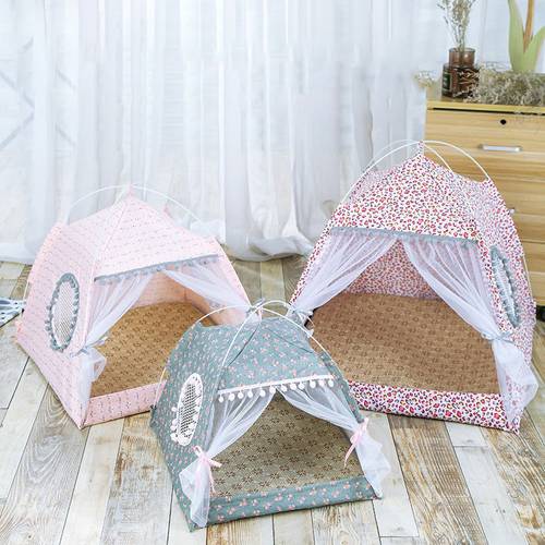 Pet Tent Bed For Cat House Cozy Products For Pet Accessories Nest Comfy Calming Cat Beds For Small Dogs Chihuahua Tent Hammock