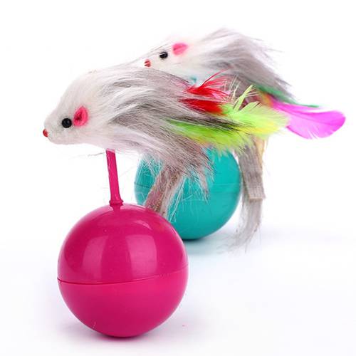 2019 New Arrival Durable Pet Cat Toys Mimi Favorite fur Mouse Tumbler Kitten Cat Toys Plastic Play Balls for Catch Cats Supplies