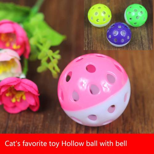 Hot Selling Tinkle Bell Ball Pet Toy Plastic Dog Cat Playing Ball Cheap Cats Toys Pet Products Random Color Diameter 5cm PD067