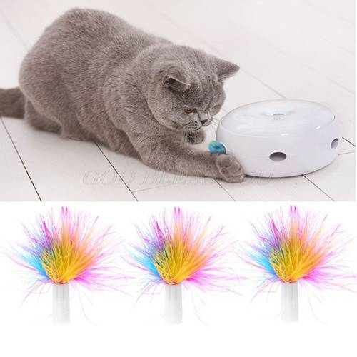 3Pcs Pet Automatic Cat Interactive Toys Replace Feather Electronic Rotating Toy Replace Feather Shipping