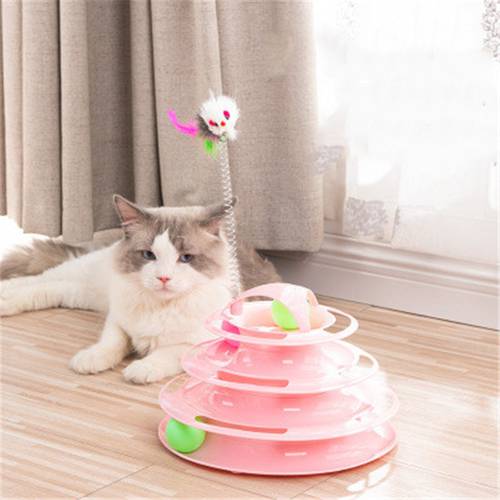 Training Intelligence Tower Tracks Disc Amusement Plate 3 Levels Pet Cat Toy Funny Tower Tracks Disc Cat Tracks Toys Cat Toys
